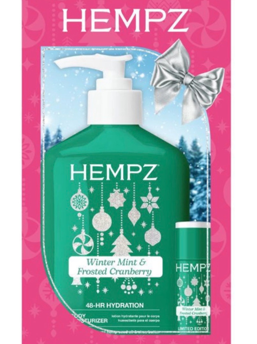 Hempz Winter Mint & Frosted Cranberry Body Moisturizer - Green & White